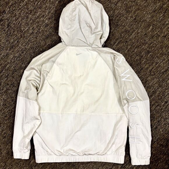 Women’s Anorak Hoodie Windbreaker Jacket – Size Large Y2K SWOOSH On Sleeve - Picture 2 of 10